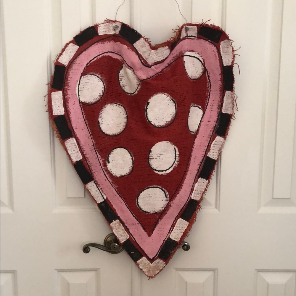 Handcrafted Heart Wall/Door Art - Red and Pink - Valentine's Day